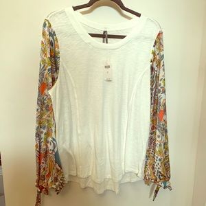 Anthropologie Maybelle Tied-Sleeve Top